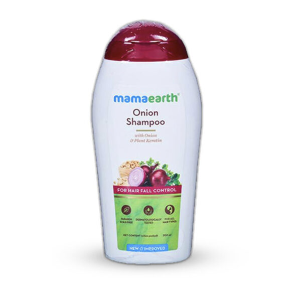 Mama Earth Onion Shampoo with Onion and Plant Keratin for Hair Fall Control, 200ml