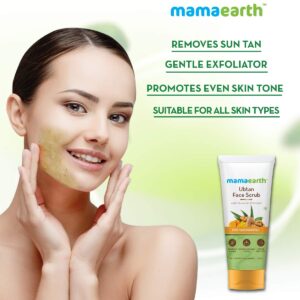 Mama Earth Ubtan Face Scrub with Turmeric and Walnut for Tan Removal, 100g