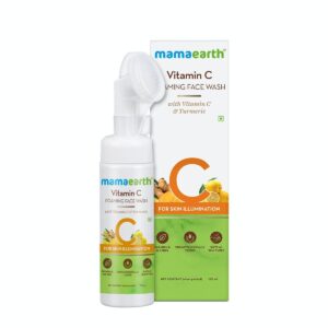 Mama Earth Vitamin C Face Wash with Foaming Silicone Cleanser Brush Powered by Vitamin C & Turmeric, 150ml